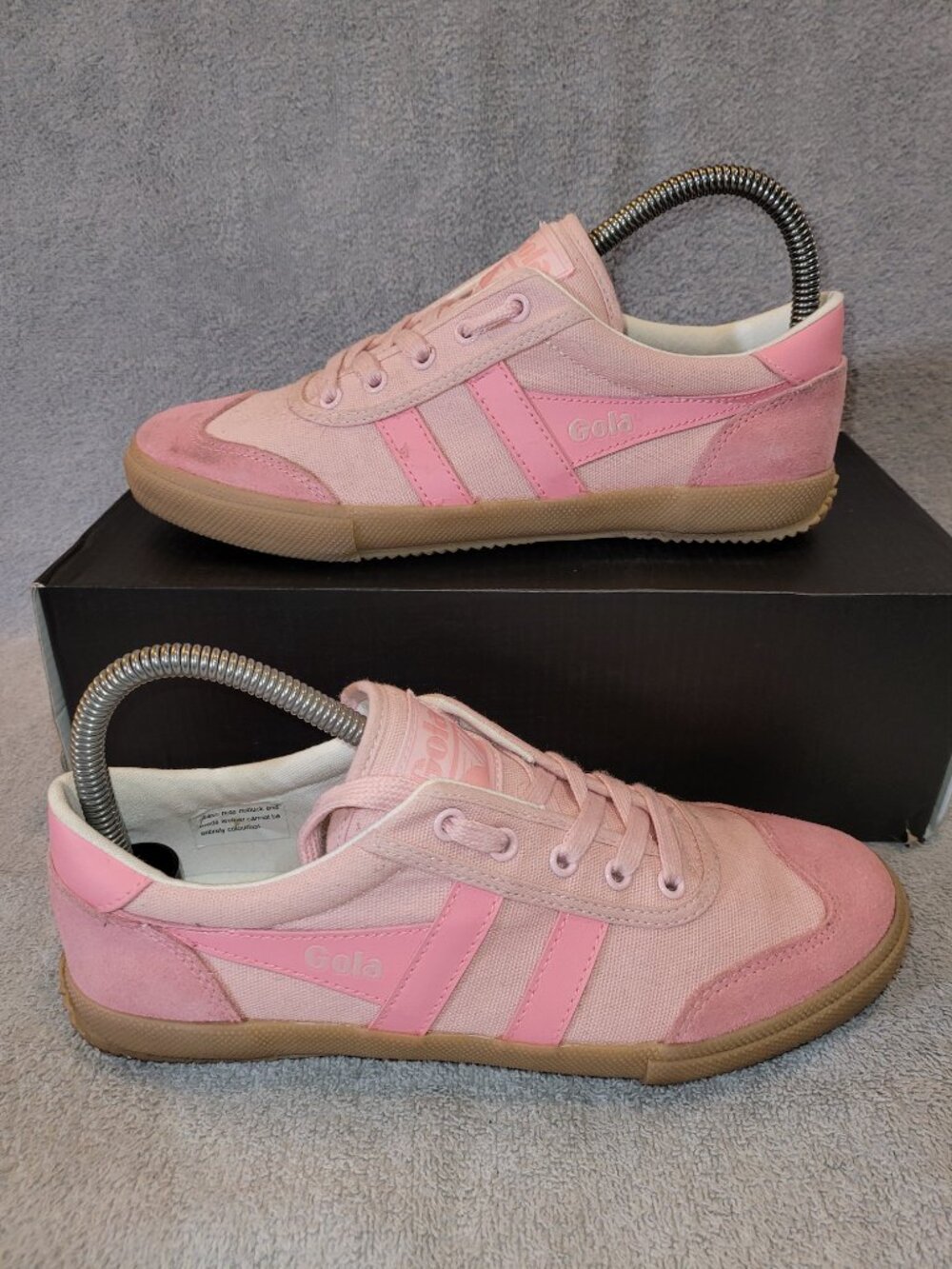 Gola Women's Size 7 Badminton Plimsoll Pink/Pink Suede Sneakers CLA548 (#1503)